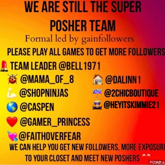 SUPER POSHER TEAM Other - WE ARE THE SUPER POSHER TEAM….Here to help you GET MORE FOLLOWERS🔥🔥🔥